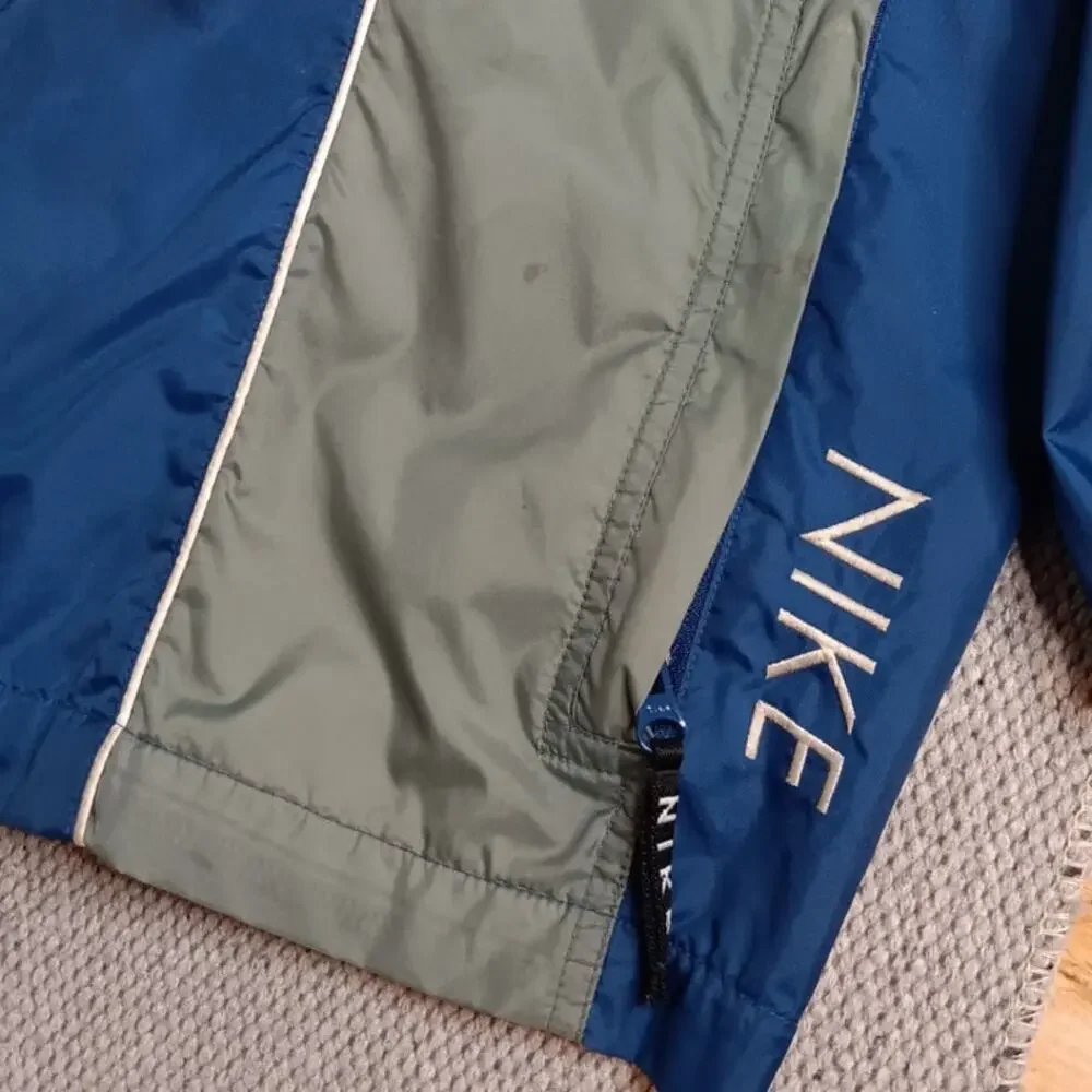 Nike Vintage Windbreaker Jacket XL Blue Y2K Embroidered Swoosh Track Performance